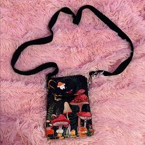 Mushroom Print Crossbody Bag